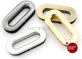 img 1 attached to Screw-In Oval Eyelet Grommets For Purse Handles - Brushed Brass Finish - 4 Sets