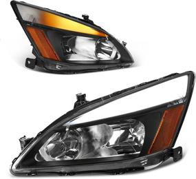 img 4 attached to 🚗 High-Performance AUTOSAVER88 LED Tube Headlights for 2003-2007 Accord - DRL, Amber Reflector, Daytime Running Light - Headlamp Assembly Pair