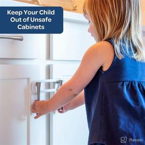 img 3 attached to Secure and Convenient: Reusable 6-Pack Sliding Cabinet Locks for Childproofing