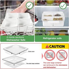 img 2 attached to 4-Compartment Divided Serving Tray With Lid - Perfect For Christmas Party Snacks!