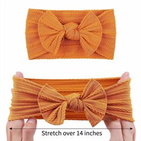 img 2 attached to 👶 ALinmo 18 Pack Baby Nylon Headbands Hairbands - 4.5Inch Nylon Hair Bow Elastics - Handmade Hair Accessories for Baby Girls, Newborns, Infants, Toddlers and Kids