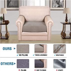 img 2 attached to Transform Your Living Space With H.VERSAILTEX High Stretch Individual Seat Cushion Covers