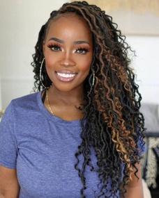 img 3 attached to Toyotress Goddess Locs Crochet Hair - 14 Inch 6 Packs Natural Ombre Brown Curly Faux Locs Crochet Hair, Pre-Looped Crochet Braids Synthetic Braiding Hair Extensions (14 Inch, T30-6P)