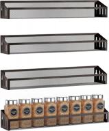 4-pack wall mount spice rack organizer with shelf storage for cupboards and pantry doors - bronze finish логотип