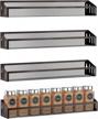4-pack wall mount spice rack organizer with shelf storage for cupboards and pantry doors - bronze finish logo