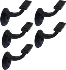 img 3 attached to 5 Pack Heavy-Duty Handrail Bracket - Matte Black Zinc Die Cast - Made In Taiwan By QCAA