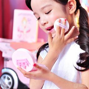 img 2 attached to 🍑 Peach and Baby Kids Sun Cushion SPF50+ PA+++ 15g - Travel Size Sunscreen Compact for Sensitive and Damaged Skin (Pink Tiara)