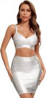 fashion-forward leather metallic two piece set | beaukey high waist mini bandage skirt & top logo