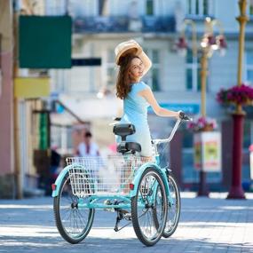 img 3 attached to 7-скоростной трехколесный велосипед для взрослых с корзиной для покупок - идеально подходит для пожилых людей, женщин и мужчин!