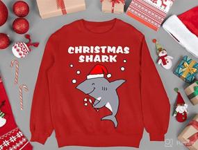 img 1 attached to Tstars Christmas Shark Toddler Sweatshirt Apparel & Accessories Baby Boys : Clothing
