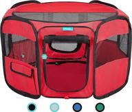 🐾 pawdle deluxe premium foldable portable traveling exercise pet playpen kennel cats, dogs, kittens and all pets - travel carrying case - in ground stakes - removable shaded cover and bottom: the ultimate solution for convenient pet travel and playtime! логотип