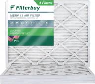filterbuy 10x16x1 air filter merv 13 optimal defense (4-pack), pleated hvac ac furnace air filters replacement (actual size: 9.50 x 15.50 x 1.00 inches) logo