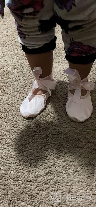 img 1 attached to 🎀 STELLE Ballet Slippers Gymnastics Shoes with Ribbon for Girls - Athletic Footwear review by John Butler