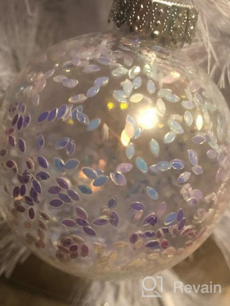 img 1 attached to Shatterproof Clear Plastic Christmas Ball Ornaments - 80Mm/3.15" Large Hanging Decorations For Xmas Trees And Parties, Set Of 6 In Baby Blue review by Tara Taylor