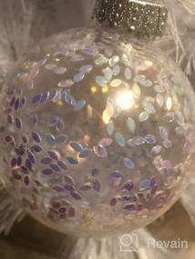 img 5 attached to Ударопрочные прозрачные пластиковые украшения для рождественских шаров - большие подвесные украшения 80 мм / 3,15 дюйма для рождественских елок и вечеринок, набор из 6 штук в голубом цвете