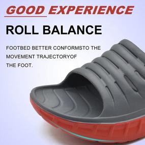 img 1 attached to KuaiLu Mens Recovery Sandals: Comfortable Plantar Fasciitis Arch Support, Orthotic Open Toe Sport Slides For Stress Relief On Feet, Joints & Back Post-Exercise