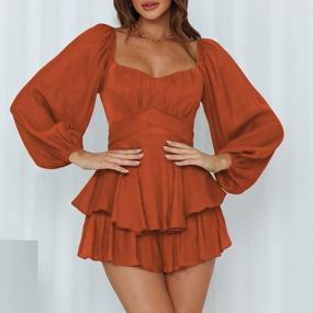 img 3 attached to Stylish And Chic Women'S Boho Romper With Off-Shoulder Design And Ruffle Chiffon Shorts - Perfect For Summer Jumpsuits!