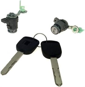 img 4 attached to Front Left Right Door Lock Cylinder Set for Honda CR-V and Element