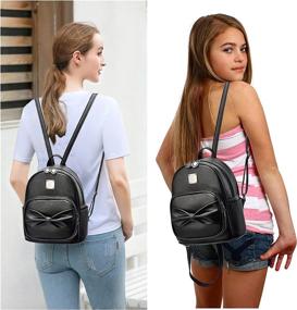 img 3 attached to Girls Purse Backpack Bowknot Leather Women's Handbags & Wallets : Fashion Backpacks