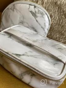 img 8 attached to 2-Piece Marble Makeup Bag Set | Portable Travel Cosmetic Bags Waterproof | Multi-Function Organizer Storage Toiletry Bags For Women & Girls