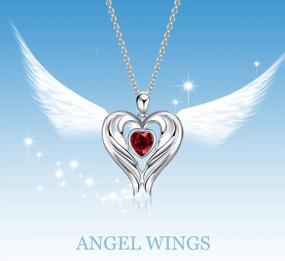 img 1 attached to Sterling Silver Angel Wing Birthstone Heart Necklace - Perfect Gift For Her On Valentine'S, Anniversary, Or Birthday. Shop WINNICACA'S Exquisite Collection Of Angel Wings Necklaces For Women.