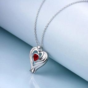 img 2 attached to Sterling Silver Angel Wing Birthstone Heart Necklace - Perfect Gift For Her On Valentine'S, Anniversary, Or Birthday. Shop WINNICACA'S Exquisite Collection Of Angel Wings Necklaces For Women.