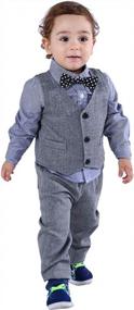 img 4 attached to Комплект из трех жилетов Abolai Baby Boys с рубашкой, жилетом и брюками