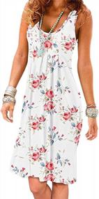 img 3 attached to Women'S Summer Floral Swing Dress - YMING Sleeveless Pleated Mini Sundress