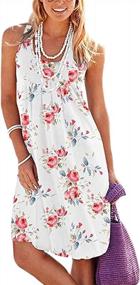 img 2 attached to Women'S Summer Floral Swing Dress - YMING Sleeveless Pleated Mini Sundress