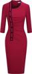 muxxn women's classic retro pencil dress with asymmetrical neckline and ruched bodycon for office formal wear logo
