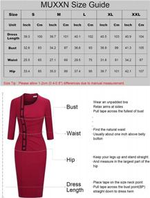 img 2 attached to MUXXN Women'S Classic Retro Pencil Dress With Asymmetrical Neckline And Ruched Bodycon For Office Formal Wear