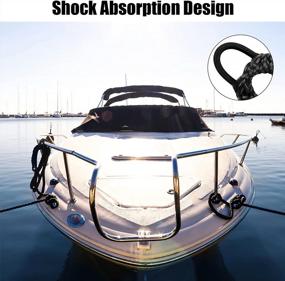 img 1 attached to 2 Pack BestFire Boat Bungee Dock Lines - 4 Feet Shock Absorption Ropes W/ Stainless Steel Hooks For Boats, Jet Ski, Pontoon & More!