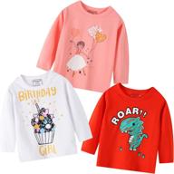 long sleeve t shirts flower unicorn stripe girls' clothing : tops, tees & blouses logo