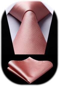 img 3 attached to HISDERN Men's Accessories Set: Classic Necktie, Pocket Square, and Cummerbund for Enhanced Style and Versatility