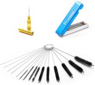 3 set carbon dirt remove cleaner for carburetor, airbrush, and spray gun - includes 5 cleaning needles, 10 nylon brushes, 13 cleaning wires set, and 1 sharpen pick tool - effectively removes nozzle paint, dirt, and tattoo tube логотип