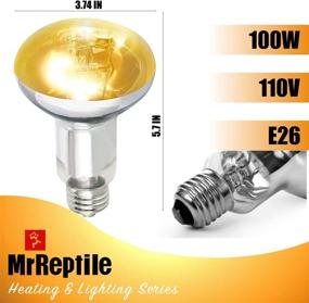 img 1 attached to 🦎 MRREPTILE 100W Mercury Vapor Bulb: High-Quality Reptile UVA UVB Basking Light for Bearded Dragon, Turtle, and Lizard - E26 110V