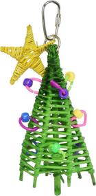 img 1 attached to 🌲 SB872 Mini Xmas Tree Bird Toy by Super Bird Creations - Small/Medium Bird Size - Dimensions: 7" x 2