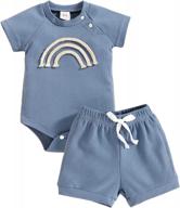 летняя одежда унисекс для младенцев: комплект из 2 предметов из хлопка в рубчик, однотонные топы с короткими рукавами и шорты для новорожденного мальчика или девочки - hzykok логотип