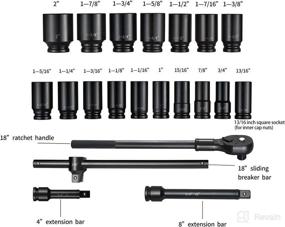 img 2 attached to 🔧 High-quality 21 Piece Deep Socket Assortment: 3/4-Inch Drive Impact Socket Set with 6-Point Deep Imperial Sizes (3/4-Inch to 2-Inch) - Cr-Mo Steel, Adapters, Ratchet Wrench, and Extension Rod Included