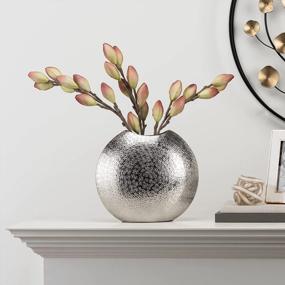 img 3 attached to Stylish Torre & Tagus Tiber Short Silver Vase For Modern Décor