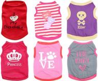 6 pack girl dog clothes: small puppy shirts for chihuahua, yorkie & other female dogs logo