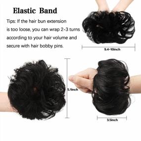 img 2 attached to 100% Human Hair Messy Bun Piece - Real Hair Extension For Women & Girls | FESHFEN