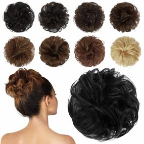 img 4 attached to 100% Human Hair Messy Bun Piece - Real Hair Extension For Women & Girls | FESHFEN