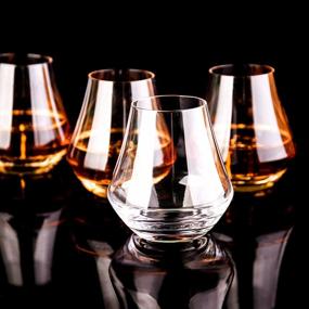 img 2 attached to Set Of 4 Clear Crystal Tulip-Shaped Whiskey Tasting Snifter Tumbler Glasses With Gift Box - Ideal For Whiskey Lovers