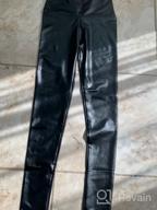 img 1 attached to Fashionably Fierce: Tulucky Women'S High Waisted Faux Leather Leggings review by Julian Locklear