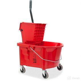 img 1 attached to 🧹 Genuine Joe GJO18800 Plastic Mop Bucket/Wringer Combo Red - 6.50 Gallon Capacity: Efficient Cleaning Solution