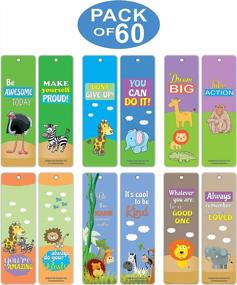 img 3 attached to Creanoso Bookmarks For Kids Boys Girls (60-Pack) - Safari Animals Motivational Sayings – Stocking Stuffers Classroom Incentives Teacher Rewards Birthday Party Favors Supplies