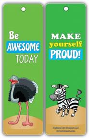 img 2 attached to Creanoso Bookmarks For Kids Boys Girls (60-Pack) - Safari Animals Motivational Sayings – Stocking Stuffers Classroom Incentives Teacher Rewards Birthday Party Favors Supplies