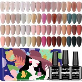 img 4 attached to Get Salon-Quality Nails At Home With JODSONE 35 Piece Gel Polish Set In 32 Vibrant Colors - Top Coat And Base Included!