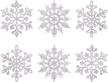 silver glitter snowflake ornaments - 30ct christmas tree decorations with silver rope for xmas, wedding, birthday & home logo